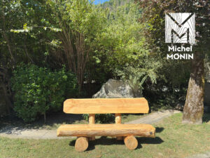 banc bois meleze savoie rustique tronc billon