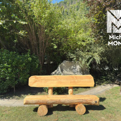 banc bois meleze savoie rustique tronc billon