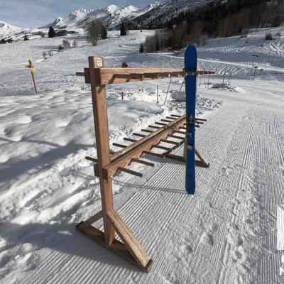 ratelier rack skis bois mélèze