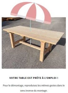 table montage en kit facile bois massif meleze