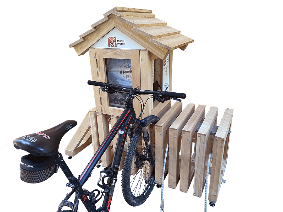 rack à vélos électriques en bois