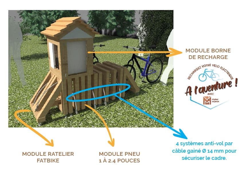 Râtelier à vélo - Mobilier d'extérieur en mélèze