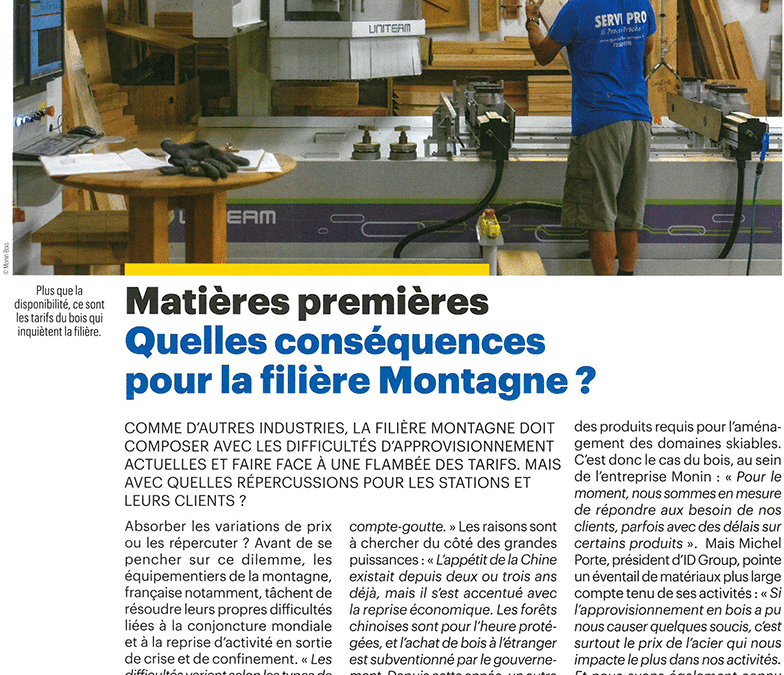 Matières premières, quelles conséquences pour la filière Montagne ?