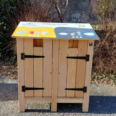 Corbeille à déchets gabarit double flux personalisée