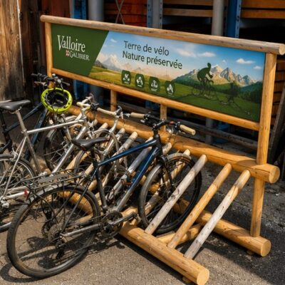 Râtelier à vélos en mélèze personnalisable