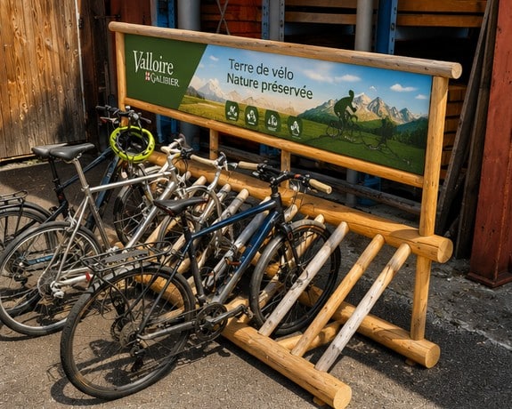 Râtelier à vélos en mélèze personnalisable