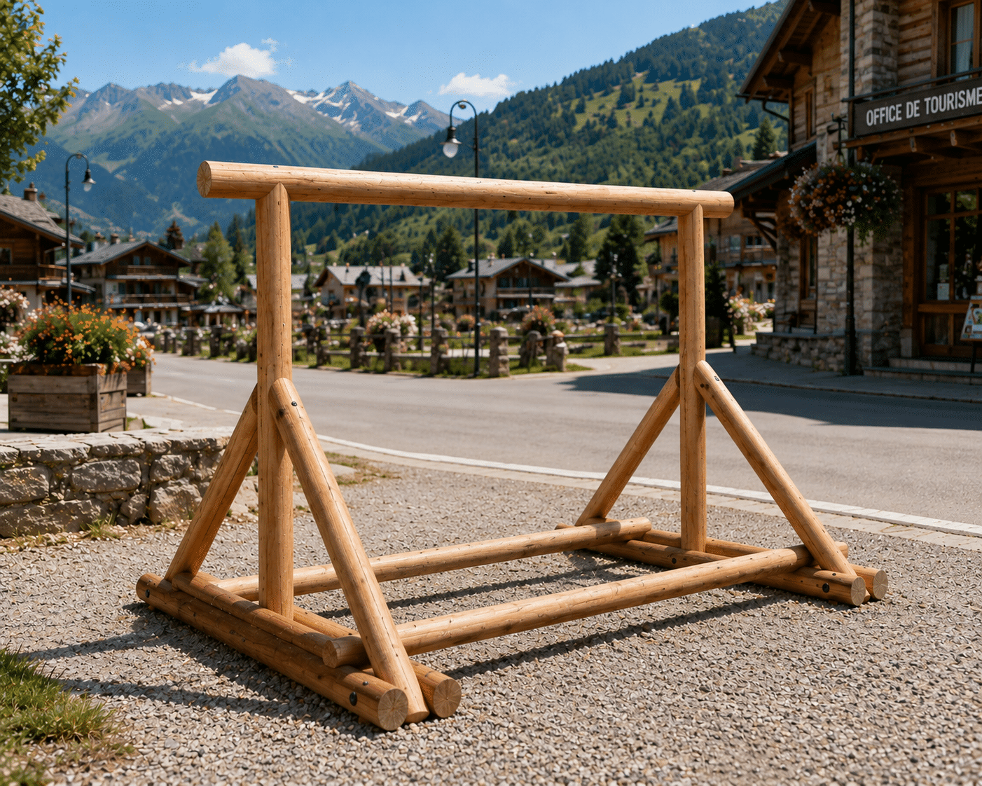 Râtelier à vélos en mélèze simple